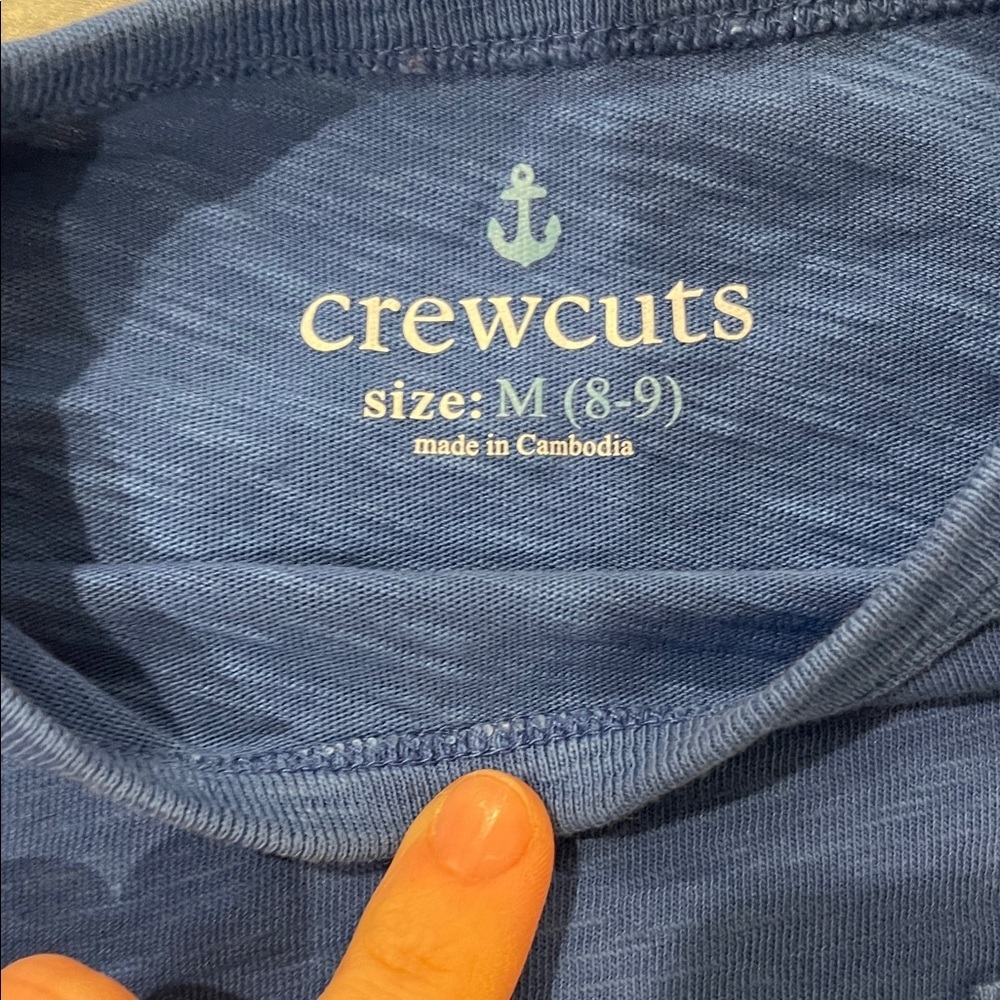 Crewcuts blue long sleeve t size M(8-9) - Picture 4 of 7